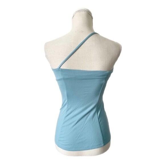 NWT Susana Monaco One Shoulder Top in Waterfall Blue Size M - Picture 3 of 8